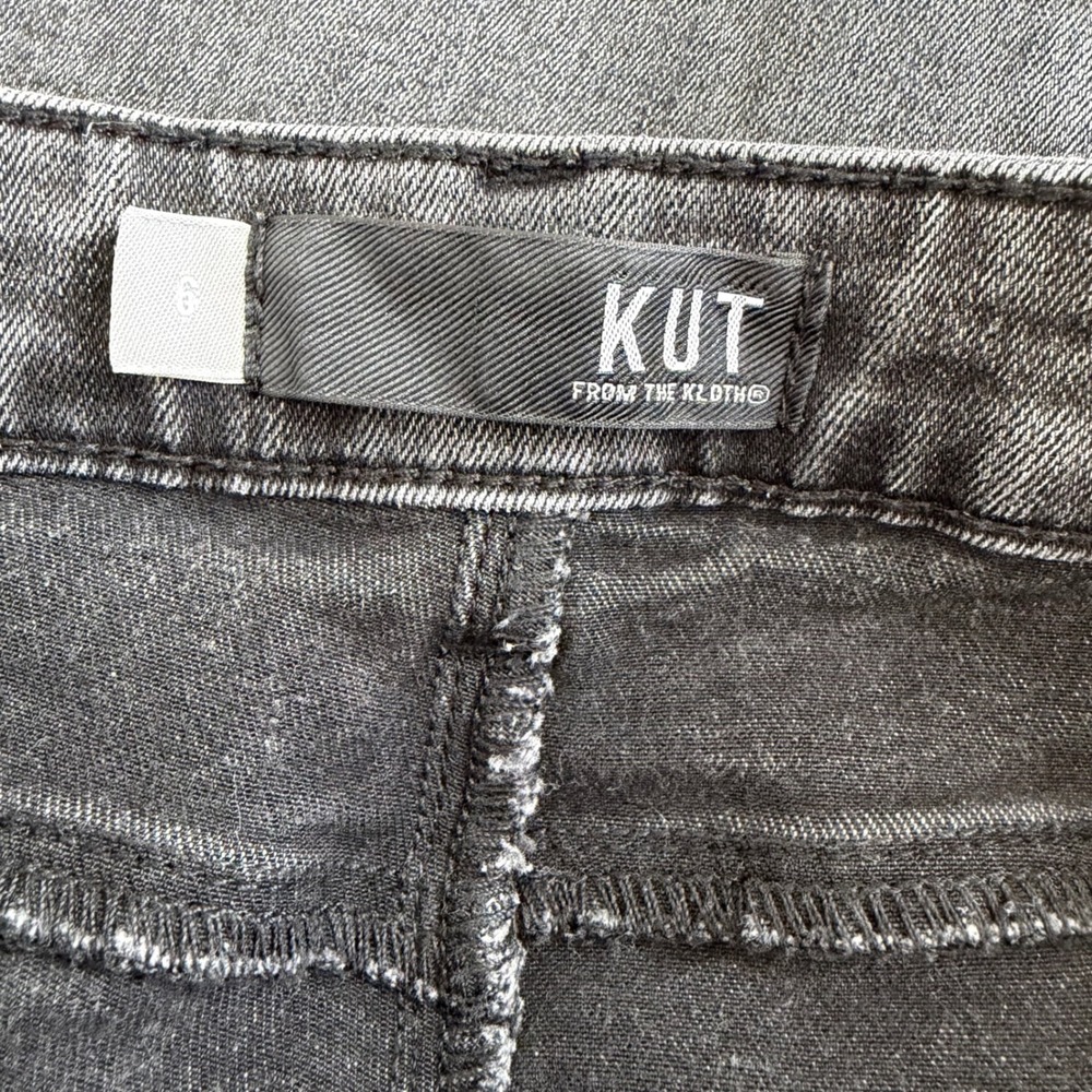 Kut From The Kloth Ana High Rise Fab Ab Flare Jeans Black Women's 6 - Picture 4 of 7